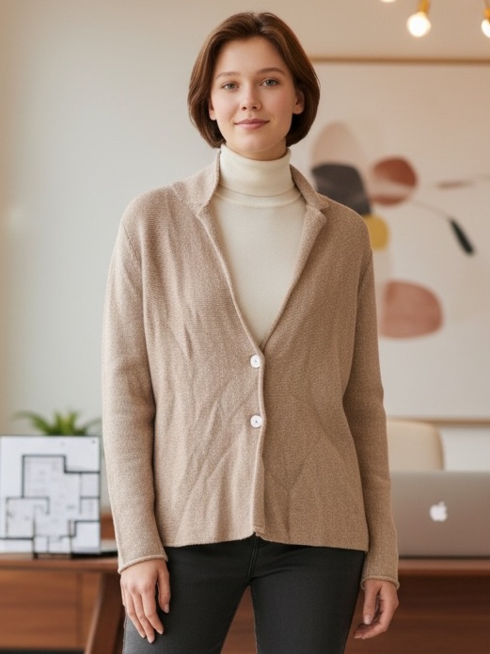 Eileen Fischer 100% Cashmere Women's Sweater cardigan Sz s